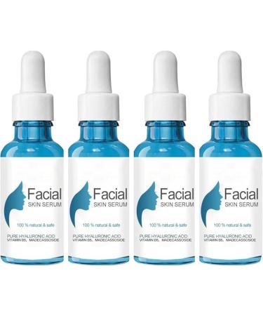 4PCS Facial Skin Serum Hyaluronic Acid Serum for Face Collagen Boost Anti Aging Daily Serum Collagen Boost Face Serum Anti-Wrinkle Serum Suitable for All Skin Types for Women & Men