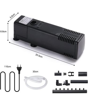 Flintronic 22W Adjustable Aquarium Filter & Pump - 1000L/H Flow for 250L Aquariums | Internal Oxygen Filter with Brush - Buy Online on GoSupps.com