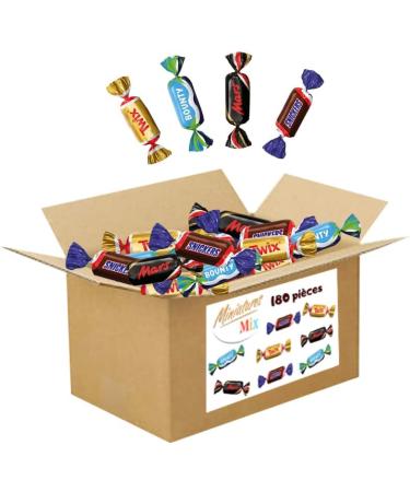 Mini chocolates MARS SNICKERS BOUNTY TWIX | 1.8kg box or approximately 180 individually wrapped pieces | Ideal for Valentine's Day Easter or a Birthday - Buy Online on GoSupps.com