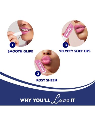 Nivea Lip Soft Rose 0.16oz Blister Pack - Hydrating Rose Lip Balm - Buy Online on GoSupps.com