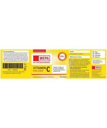Wepa Vitamin C Powder 100g - Premium Quality Convenient & Effective Supplement for Immune Support - Shop Internationally - Buy Online on GoSupps.com