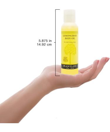 Plantlife Lemongrass Body & Bath Oil 4oz with Vitamin E, Apricot & Jojoba - Buy Online on GoSupps.com