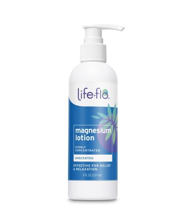 Life-flo Magnesium Lotion, Unscented Massage & Body Lotion, Relief & Relaxation for Overworked Muscles & Joints, With Magnesium Chloride from the Zechstein Seabed, Plus Shea Butter & Coconut Oil, 8oz Unflavored 8 Fl Oz (Pa…
