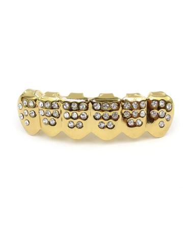 Tooth Braces Youngy Fshion Gold Silver Teeth Grillz Top Bottom Bling Men Women Jewel - C