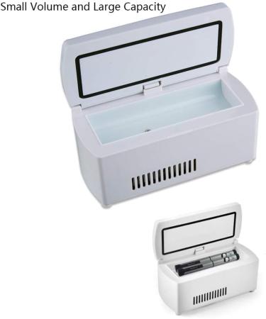 Insulin Car Refrigerator Dual-use Medicine Refrigerator Insulin Charging Refrigerated Box 2-8 C Constant Temperature Large Capacity 207 * 94 * 91MM White - Buy Online on GoSupps.com