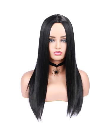 Quantum Love Long Natural Straight Wig | Middle Part | Realistic Synthetic | Black Color | Heat Resistant | Women's Daily & Party Wear - Buy Online on GoSupps.com