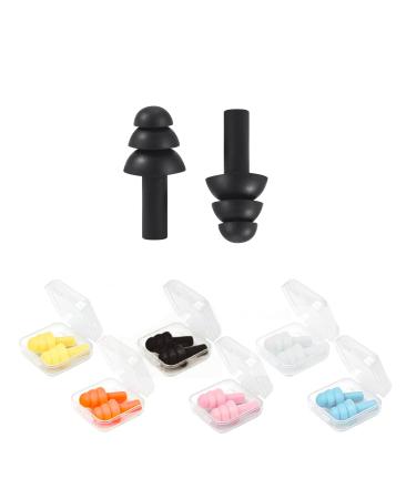 6 pieces silicone earplugs soundproof earplugs swimming earplugs soundproof earplugs hearing protection plug noise protection earplugs ear plugs with storage box without rope -6 pieces