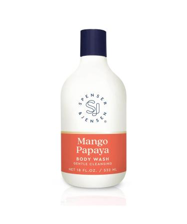 Spenser & Jensen Daily Moisturizing Body Wash with Hydrating Mango & Papaya - Gentle & Cleansing Body Soap - Sulfate & Paraben Free - 18 Oz (Pack of 1) Mango Papaya 18 Ounce (Pack of 1)