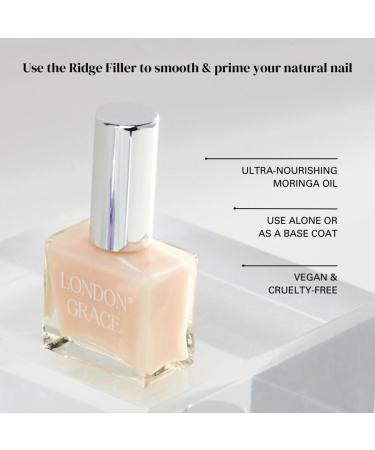 London Grace Ridge Filler Base Coat | Paraben Free Ridge Vanisher | Vegan Eco-Friendly & No Nasties Formula | Long-wearing Nail Smoothing Treatment - Buy Online on GoSupps.com
