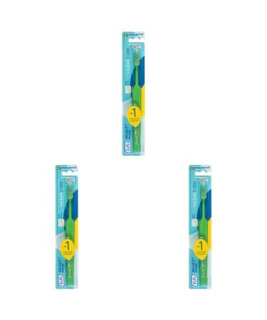 Tep Select Medium toothbrush/medium -strong bristles and a narrowly tapped brush head - for more thorough cleaning assorted color (pack with 3)