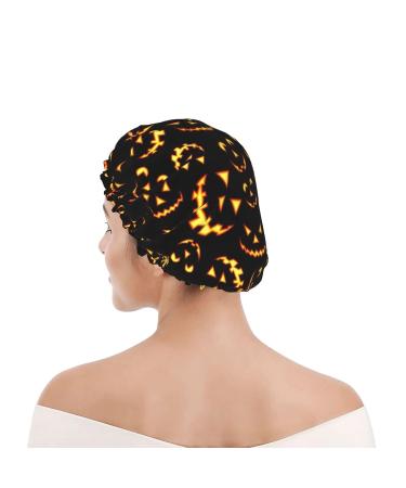 Happy Halloween Printed Waterproof Shower Cap - Fits All Head Sizes & Hair Textures | Women's Bath Cap - Buy Online on GoSupps.com