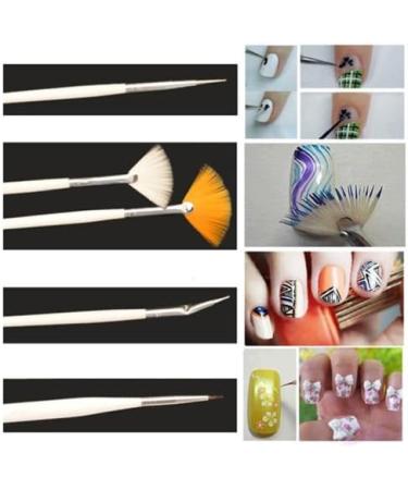 ONE1X 20pcs Nail Art Designing Painting Dotting Detailing Pen Brushes Bundle Tool Kit - Buy Online on GoSupps.com