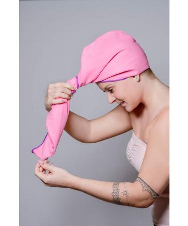 Haarturban Set Microfiber - 2 Absorbent Quick-Drying Turbans (Pink & Purple) | Perfect Hair Towel for All Hair Types - Buy Online on GoSupps.com