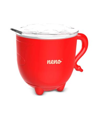 Neno Thermal Children's Tableware Set - Baby Feeding Containers Fork and Suction Bowls in Mucca Red | 200ml Silicone Bottle | Safe & Non-Slip - Buy Online on GoSupps.com