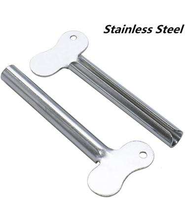 Xinhongo 6 Pcs Stainless Steel Toothpaste Tube Squeezers - Metal Key Squeezer for Bathroom Hair Dye & Cosmetic Tubes - Silver - Buy Online on GoSupps.com