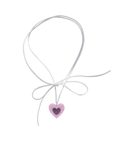 Kuaiyiju dopamine heart neck exquisite heart pattern sweet cool bow choker hollow heart charm collarbone chain for women violet