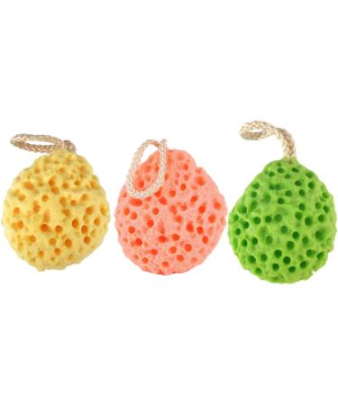 Healeved 3pcs Kids Body Sponge Set - Children's Shower/Bath Scrubber with Cotton Wipe - Non Latex Baby Bath Flower - Buy Online on GoSupps.com