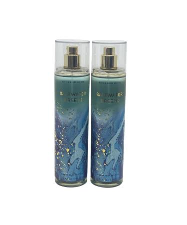 Bath & Body Works Saltwater Breeze Fine Fragrance Mist 8 oz / 236 mL - pack of 2-2023 Edition