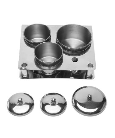3PCS Stainless Steel Acrylic Nail Tips Dappen Dish Set - Nail Art Equipment Tools (Silver) - Buy Online on GoSupps.com