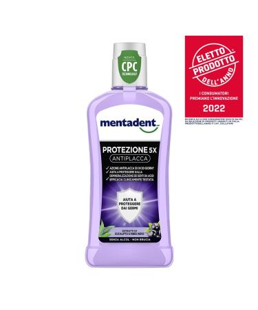 Buy Mentadent Mouthwash 5x Anti-Plaque Protection with CPC - Antibacterial Mouthguard 6 x 400 ml | International Shipping Available - Buy Online on GoSupps.com