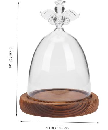 Zerodeko 3pcs Angel Glass Cover Heart Shaped Cake Pans Blue Plant Pots Indoor Desktop Stand Tiny Containers Floral Decor Rose Dome Food Glass Dome Faux Plants Vase Wooden Wedding Cake Stand - Buy Online on GoSupps.com