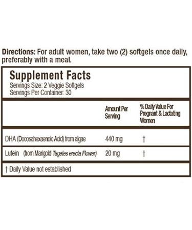 Ally Nature Vegan Prenatal DHA 440mg + Lutein 20mg + Non-GMO Multivitamin - 60 Softgels for Healthy Pregnancy Support - Buy Online on GoSupps.com