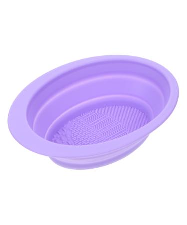 SOESFOUFU Cleaning Pad Clock Wall Decor Silicon Brush Cleaner Beauty Tools Brush Washer Cosmetic Brush Cleaning Bowl Makeup Brush Scrubber Pad Face Make up Cushion Silica Purple 14.5x11cm Purple