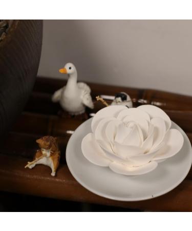 Buy White Camellia Passive Ceramic Diffuser | Essential Oil Diffuser for Small Rooms & Desk Decoration - Non-Electric - Buy Online on GoSupps.com