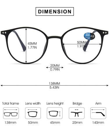 Vevesmundo Multifocus Progressive Blue Light Filter Reading Glasses - Anti-Blue Light Bifocal Visual Aid for Men Matt Black - Buy Online on GoSupps.com