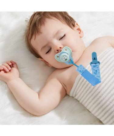 8 Pcs Boys Dummy Clips with Silicone Button Ring Pacifier Holder Leashes - Fits All Pacifiers for Teething Toys - Baby Shower Gift - Buy Online on GoSupps.com