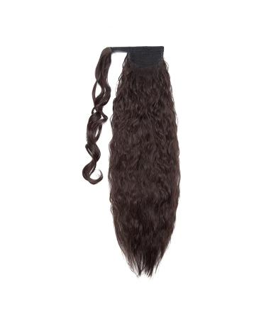 SEGO 66cm Ponytail Extension Hairpiece - Long Curly Wavy Braid Dark Brown Synthetic Hair Extension - Buy Online on GoSupps.com