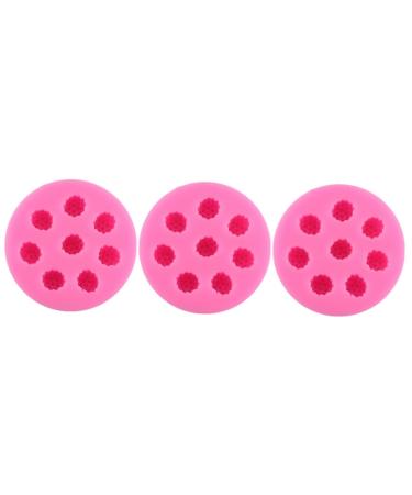 HOMSFOU 3 Pcs Silicone Molds Clay Mold Cake Mold Silicone Candle Mold Cake Toppers Clay Modeling Tools Cake Decorating Tool DIY Mold Fondant Mold Chewing Gum Decorate Raspberry Macaron 3D mediumx3pcs Pinkx3pcs