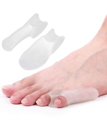 Bunion correction 2 pieces of silicone toe separator hallux valgus corrector rail day and night for toe smooths overlapping toe hammer toe corrector (see)