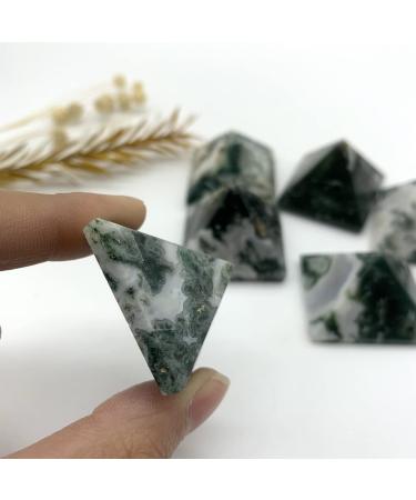 Crystal Rough Natural Crystals and Stones Natural Moss Agate Stone Quartz Crystal Pyramid Reiki Tower Home Ornaments Decoration Stones for Decoration ERTEYIN