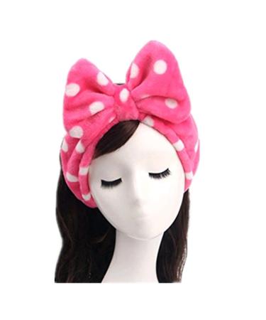 Demarkt Bowknot Headband Hairband Hair Accessories Hair Wrap for Makeup Facial Cleansing Facial Care Red