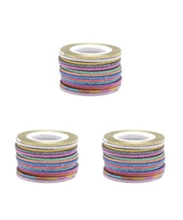 lmoikesz 3 Set of/set Multicolored Nail Art Striping Tape Set Wide Application And Easy To Fashionable And Unique Paper Good Gifts Random Color 2MM Random Color 2MM 3Set
