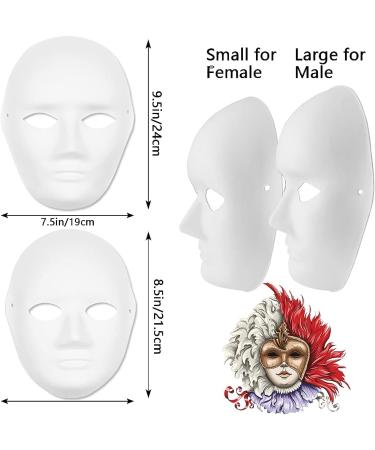 12 Pcs DIY White Paper Mache Masks for Masquerade Parties & Halloween Art - Paintable Masks with Elastic Straps - Buy Online on GoSupps.com