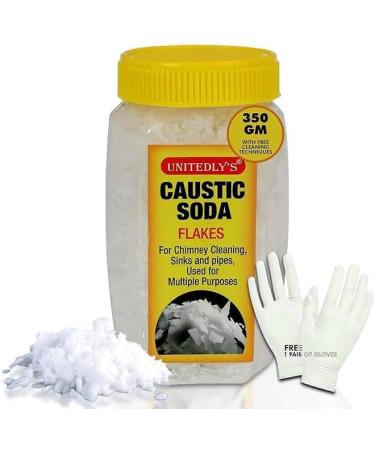 Caustic Soda for Drain Cleaning Fast-Acting Non-Toxic & Odorless Formula to Clear Blockages Instantly Unblock Clogged Sinks & Pipes with Chimney & Drain Cleaner Flakes 350 Grams - Buy Online on GoSupps.com