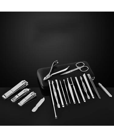 Nail Clippers Set Stainless Steel 18-Piece Nail Clippers Set Manicure Nail Tool Set Nail Clippers Set Manicure Clippers Suitable for Outdoor Travel Black - Buy Online on GoSupps.com