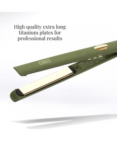 Aur lie 5 Extra Long Titanium Hair Straightener Iron - LED Display Adjustable Heat 330 F-450 F Dual Voltage & 360 Swivel Cord - Perfect for International Use (Olive - Buy Online on GoSupps.com