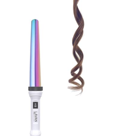 Professional Titanium Curling Wand 0.75-1.25 Inch | Rainbow Ceramic Iron for Frizz-Free Beach Waves | Durable Hot Tool with Glove - Buy Online on GoSupps.com