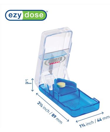 EZY DOSE Pill Cutter with Safety Shield - Pill Splitter for Cutting Pills and Vitamins - Color May Vary - Buy Online on GoSupps.com