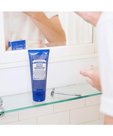 Dr. Bronner's Organic Peppermint Shaving Soap - 7 oz (Pack of 1) | Certified Organic, Sugar & Shikakai Powder, Soothes & Moisturizes for Close Shave on Face, Underarms & Legs - Buy Online on GoSupps.com