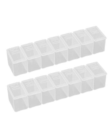 2Pcs Pill Cases Storage Convenient Visible Pill Organizers Transparent