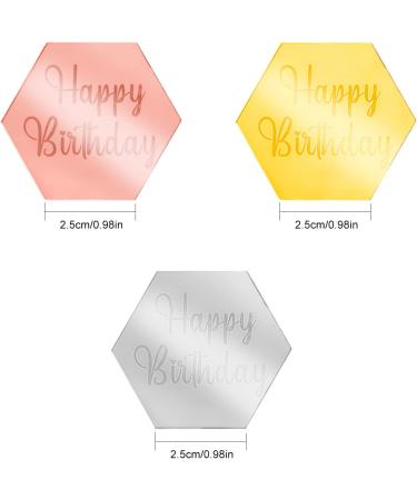 30 Pieces Acrylic Cake Discs Cupcake Toppers Mini Engraved Mirror Topper DIY Decorations for Birthday Cake Cupcake (Hexagon) - Buy Online on GoSupps.com
