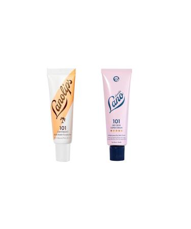 Lanolips 101 Dry Skin Super Cream (2.02 oz) 101 Ointment Coconutter (0.35 oz) Ultimate Dry Skin Rescue Duo