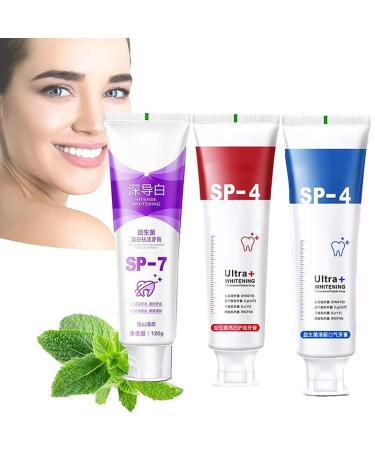 SP-4 toothpaste SP-4 natural tooth brewer SP-4 brightening toothpaste fresh breath toothpaste improve yellow tooth stain family pack unisex (purple+blue+red)