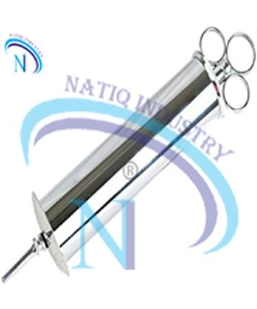 Natiqind Ear Wax Removal Syringe 4oz - Brass with Chrome Finish | Ideal for Household, EMT, Firefighter, Police, Medical Students & Hobbies - Buy Online on GoSupps.com