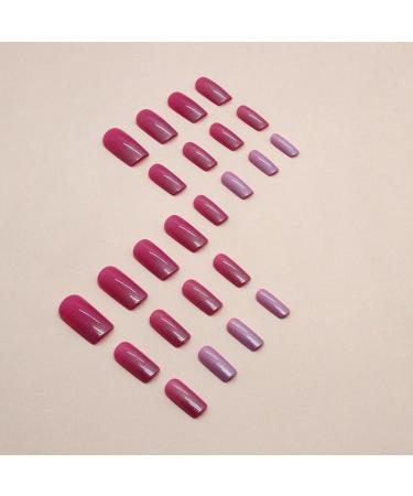 Shop Mouyou Short Square Press-On Nails - Silver Glaze White Full Cover Artificial Nails with Glue | Angular Glitter Acrylic Fingernails for Women & Girls - Buy Online on GoSupps.com