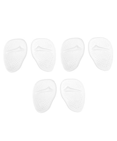 NOLITOY 6 Pairs Silicone Forefoot Pad Soft Gel Insole Pad Shoe Cushion Pu Leather Arch Pads Transparent Insole Insoles for Plantar White Pu Polyurethane High Heel Invisible Child